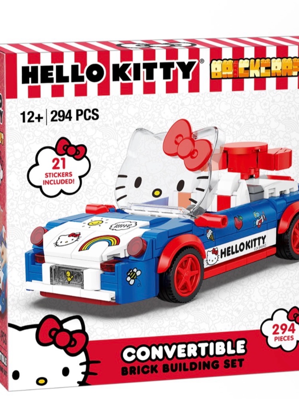 Sanrio Hello Kitty Brickcraft Convertible Car Building Block Set 294 Pcs SEALED